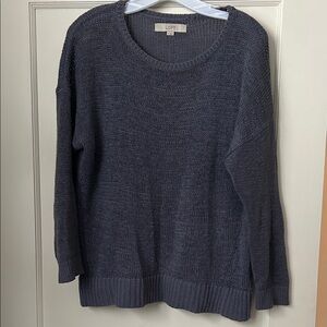 LOFT Charcoal Blue Crewneck Sweater